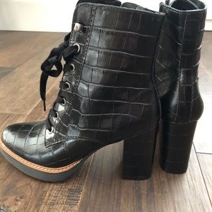 Naturalizer Moc Croc leather boots